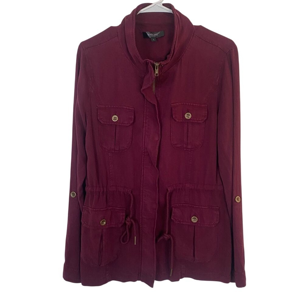 Black Label Purple Utility Jacket with Drawstring Waist